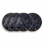 Black Marble-Pattern Salad Plates — Set of 4