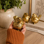 Three Wise Birds Gold Resin Figurines