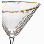 Clear Hammered Martini Glasses — Set of 2