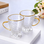 Hammered Double-Wall Glass Coffee Cups — Set of 2