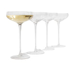 Rounded Optic Coupe Glasses — Set of 4