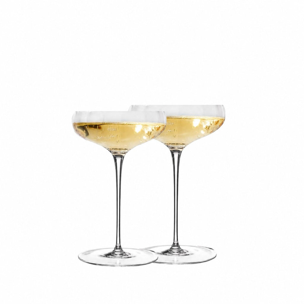 Rounded Optic Coupe Glasses — Set of 4
