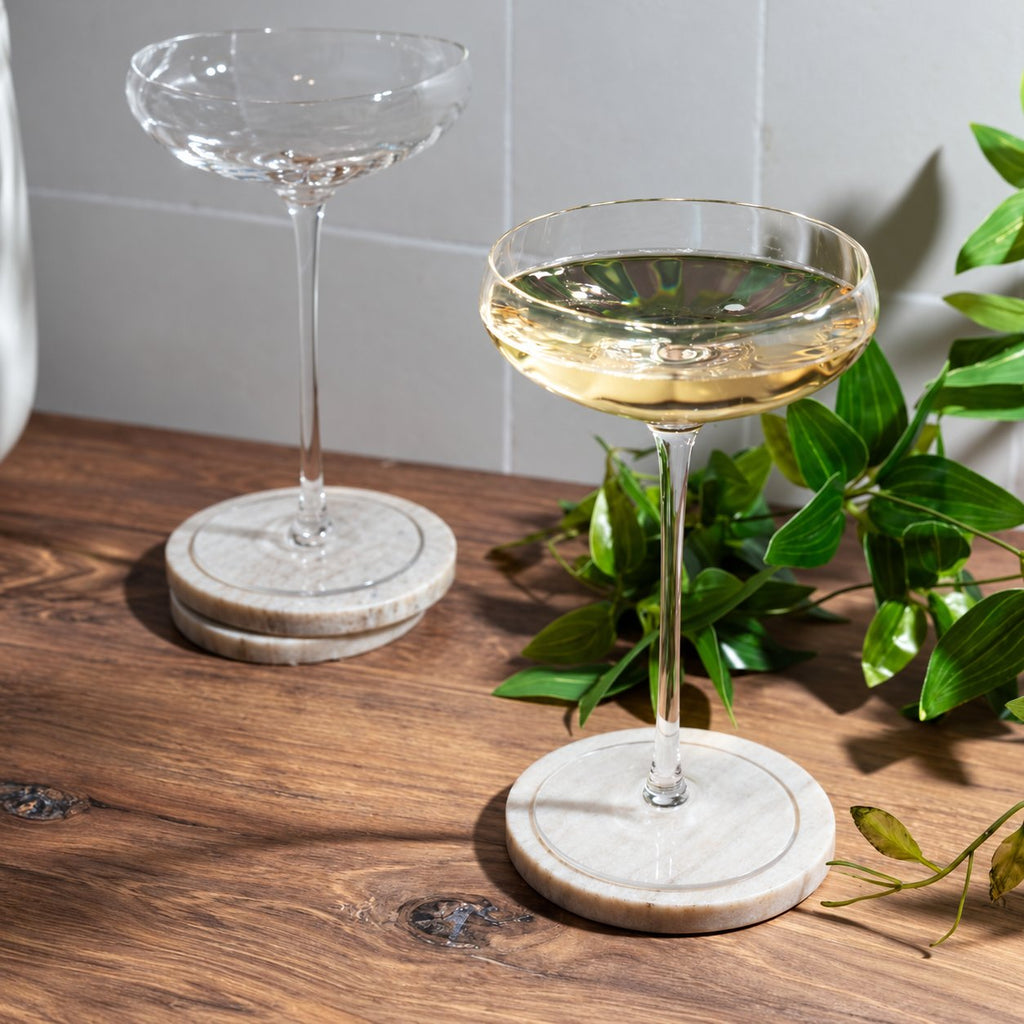 Rounded Optic Coupe Glasses — Set of 4