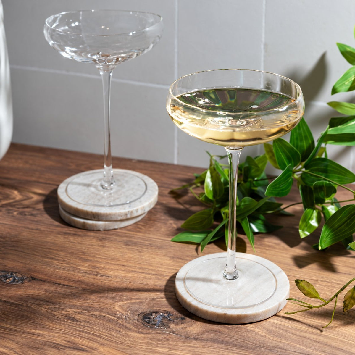 Rounded Optic Coupe Glasses — Set of 4