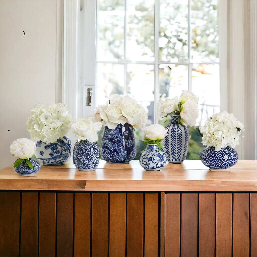 Samira Blue & White Decorative Vases
