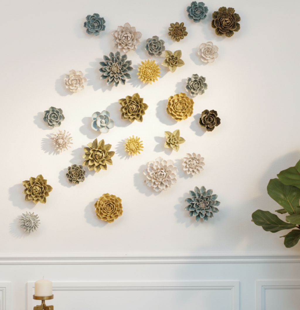 Ceramic Flower Wall Art Lettuce Pearl 6: Sea Lettuce Large Pearl