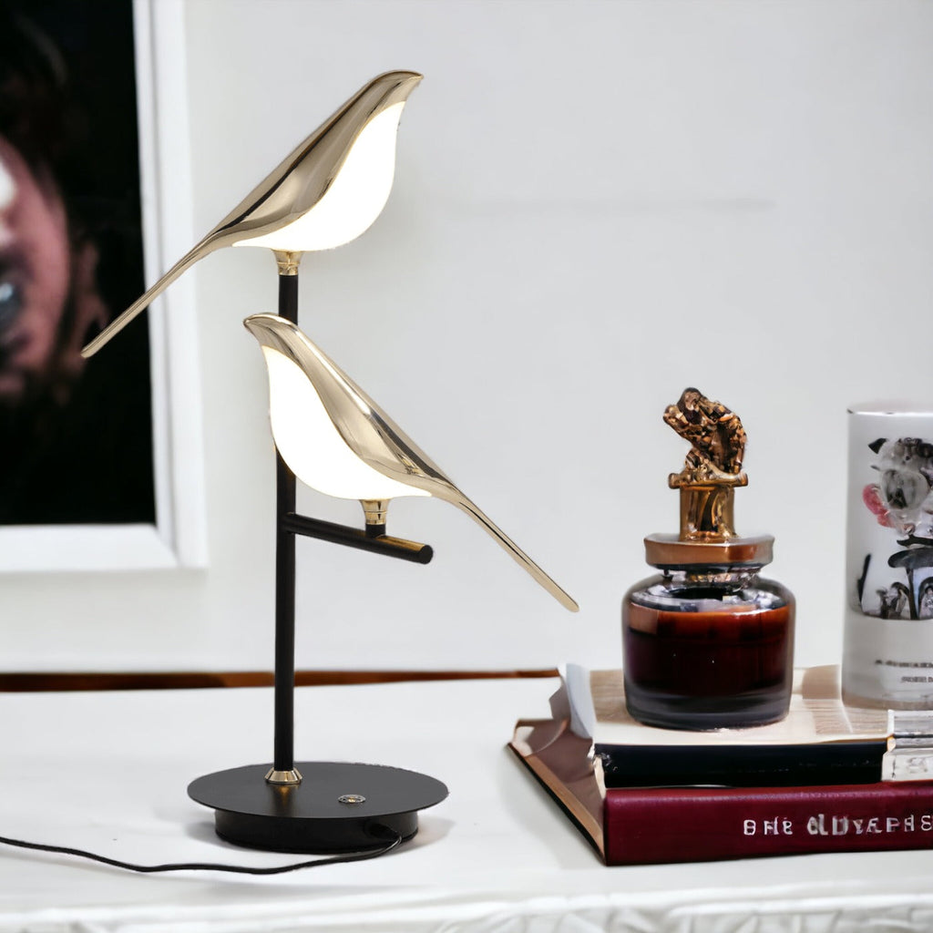 Gold Bird Table Lamp Modern LED Decorative Desk Lamp