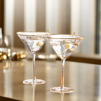 Clear Hammered Martini Glasses — Set of 2
