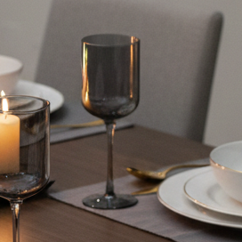 Smoky Stemmed Wine Glasses — Set of 4