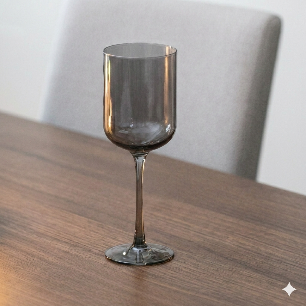 Smoky Stemmed Wine Glasses — Set of 4