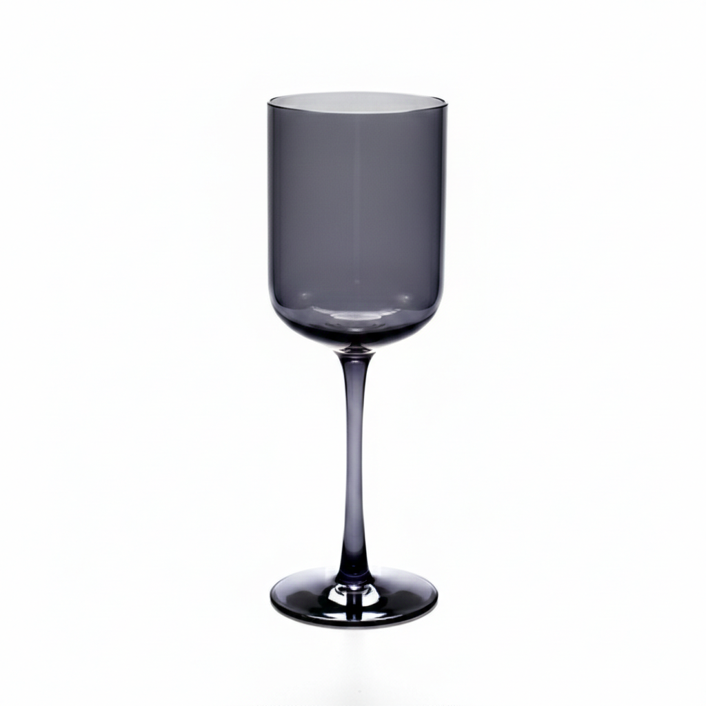 Smoky Stemmed Wine Glasses — Set of 4
