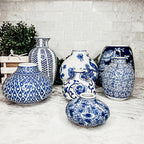 Samira Blue & White Decorative Vases
