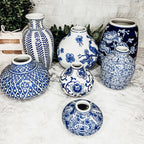 Samira Blue & White Decorative Vases
