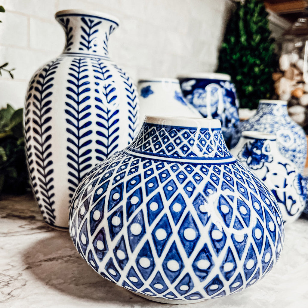Samira Blue & White Decorative Vases