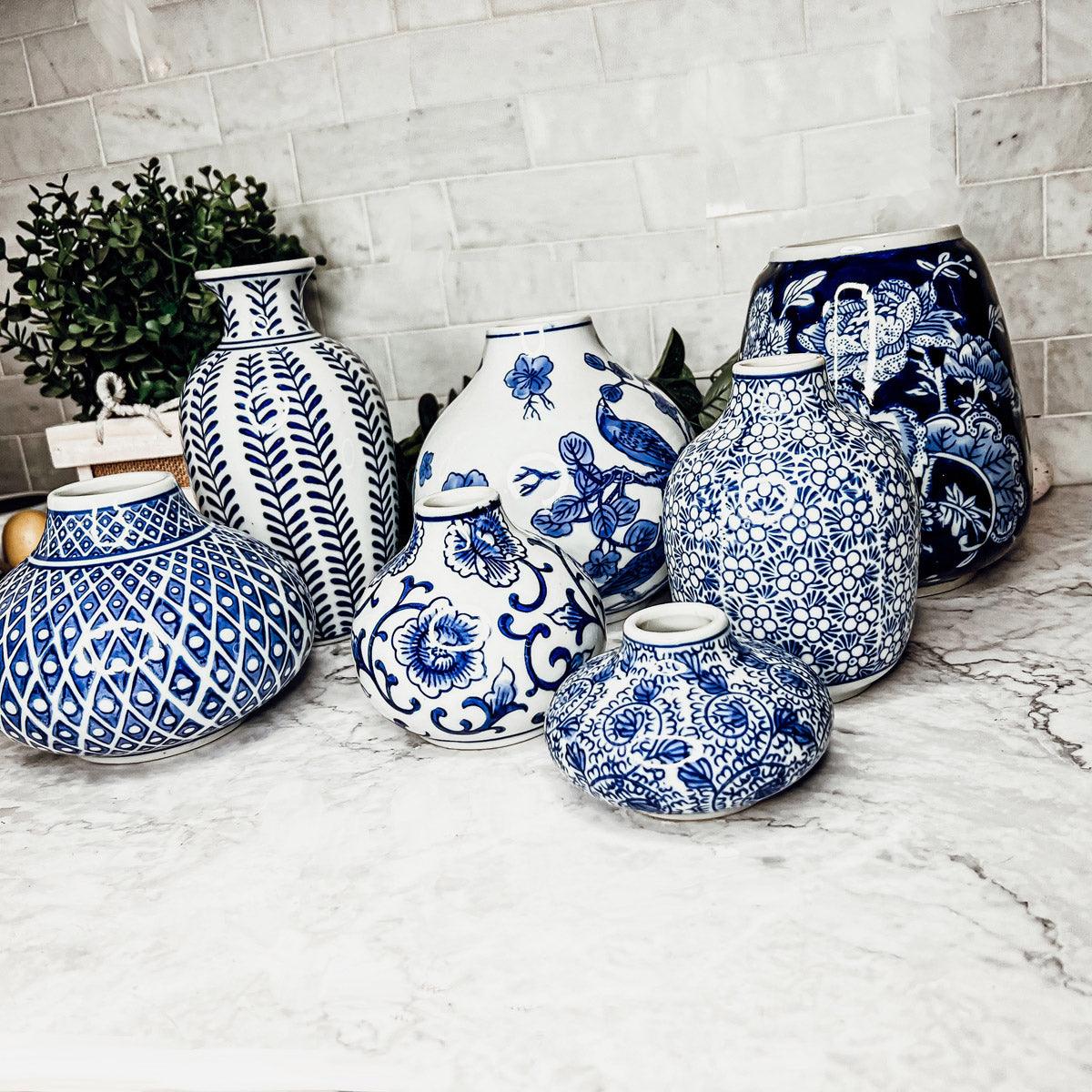 Samira Blue & White Decorative Vases