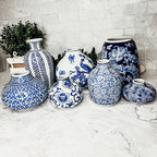 Samira Blue & White Decorative Vases