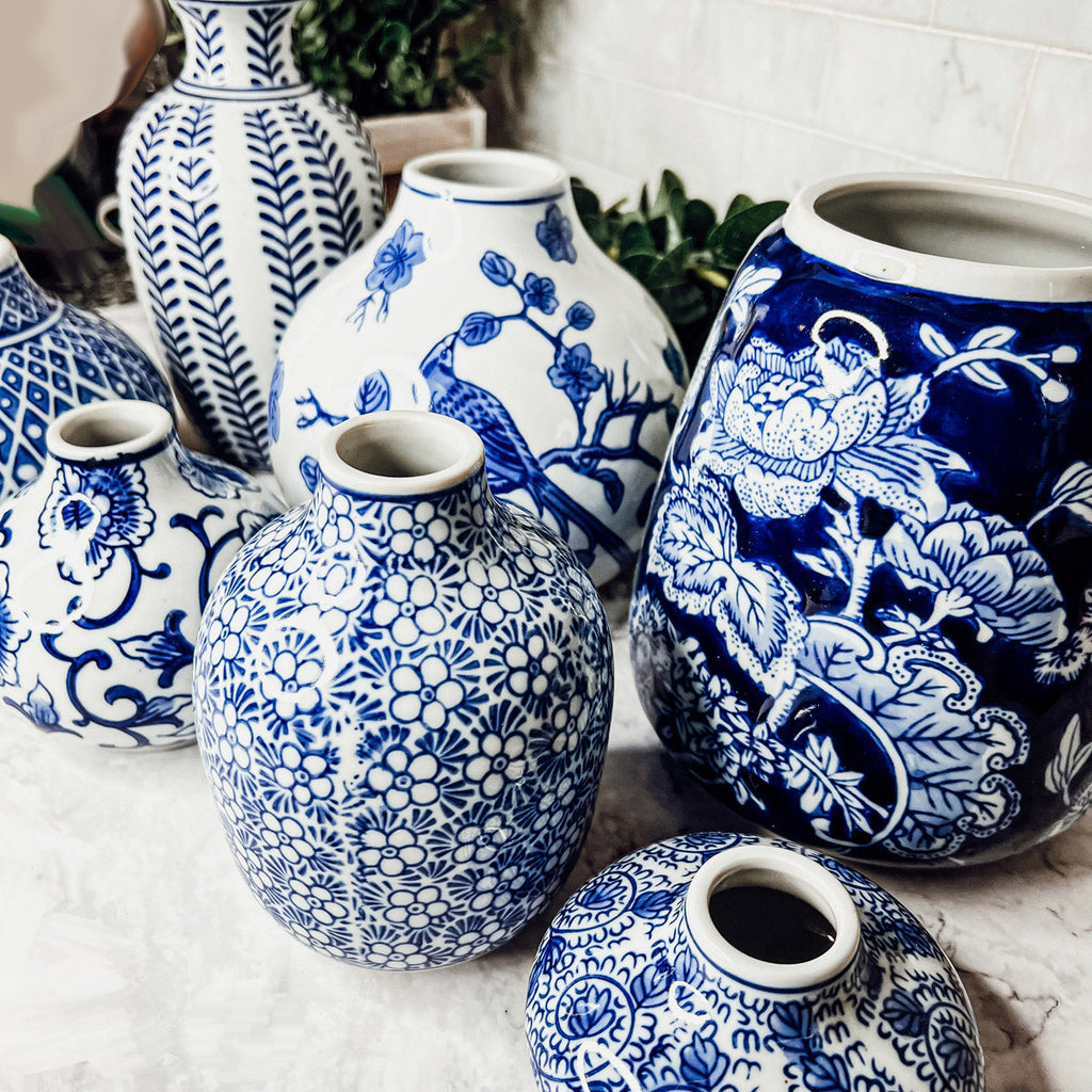 Samira Blue & White Decorative Vases