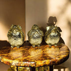 Three Wise Birds Gold Resin Figurines