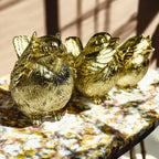 Three Wise Birds Gold Resin Figurines
