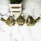 Three Wise Birds Gold Resin Figurines