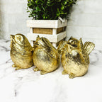 Three Wise Birds Gold Resin Figurines