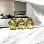 Three Wise Birds Gold Resin Figurines