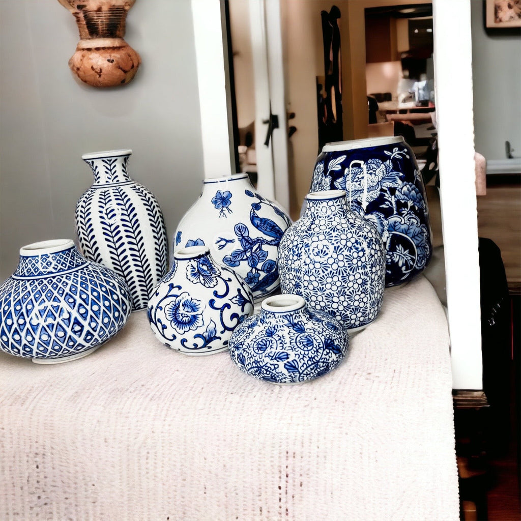 Samira Blue & White Decorative Vases