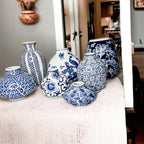 Samira Blue & White Decorative Vases