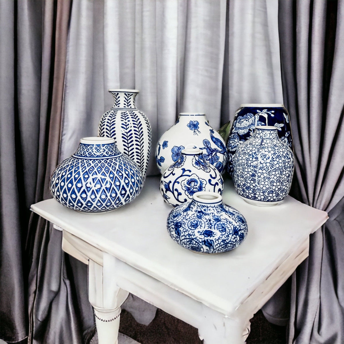 Samira Blue & White Decorative Vases