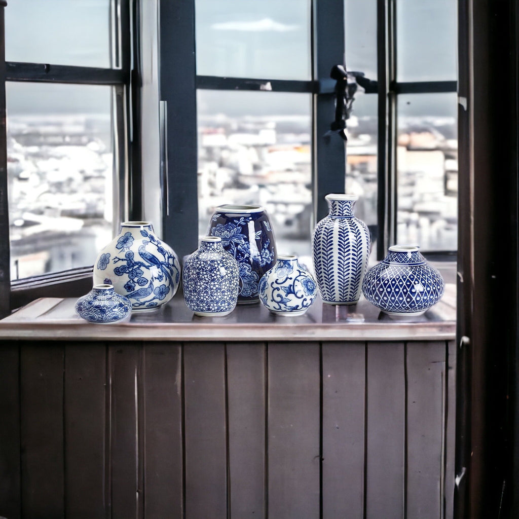 Samira Blue & White Decorative Vases