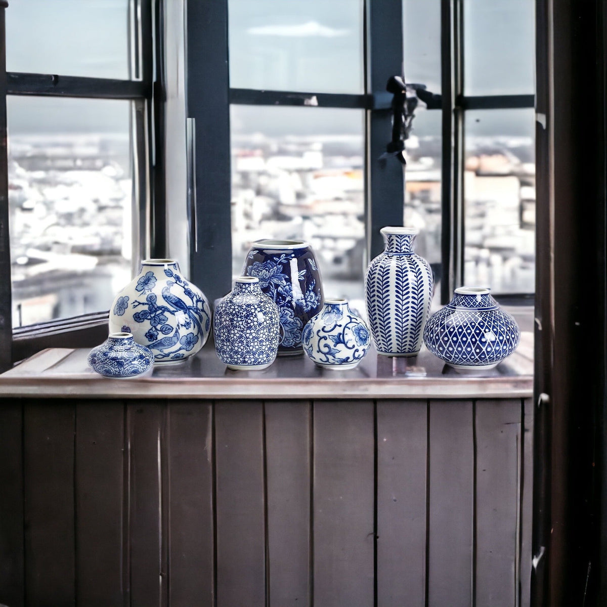 Samira Blue & White Decorative Vases