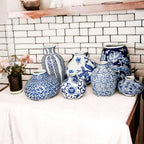 Samira Blue & White Decorative Vases