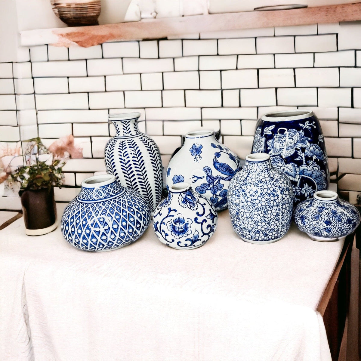 Samira Blue & White Decorative Vases