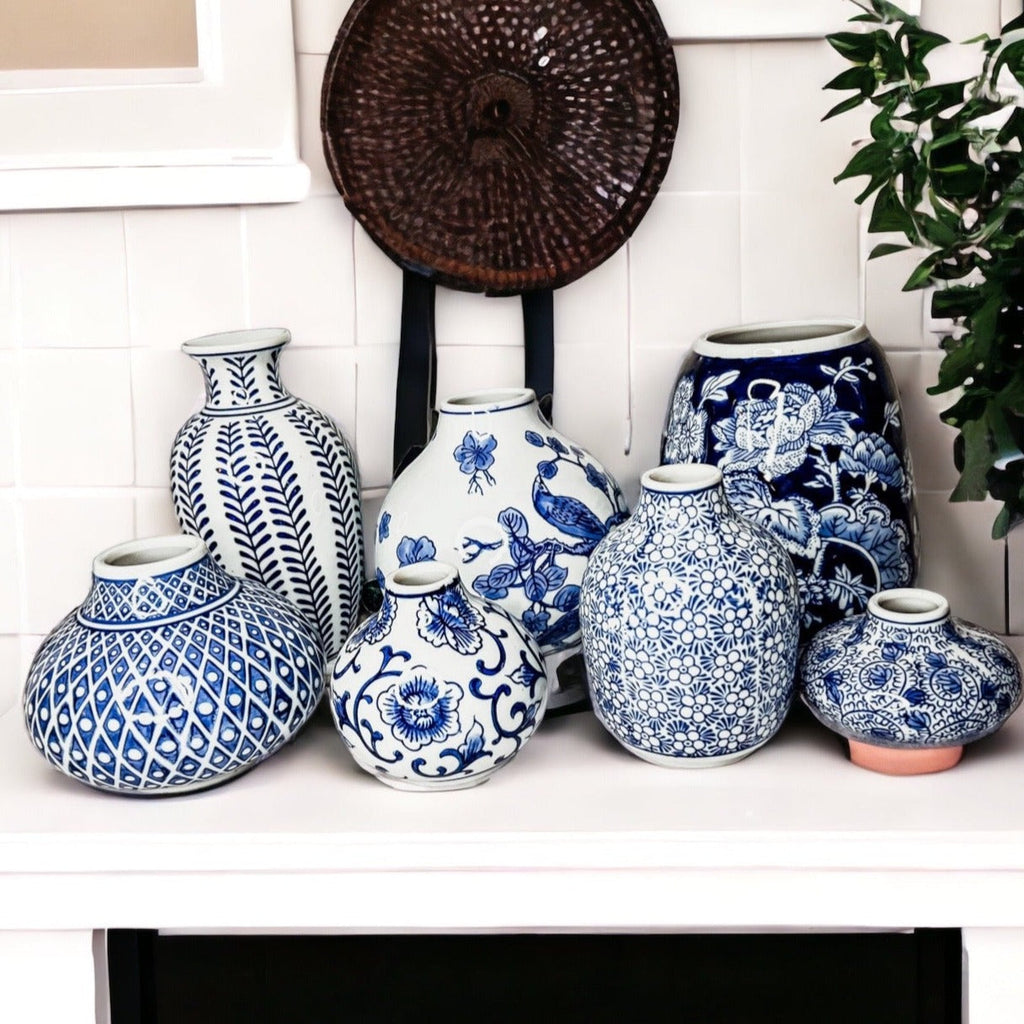 Samira Blue & White Decorative Vases