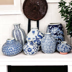 Samira Blue & White Decorative Vases