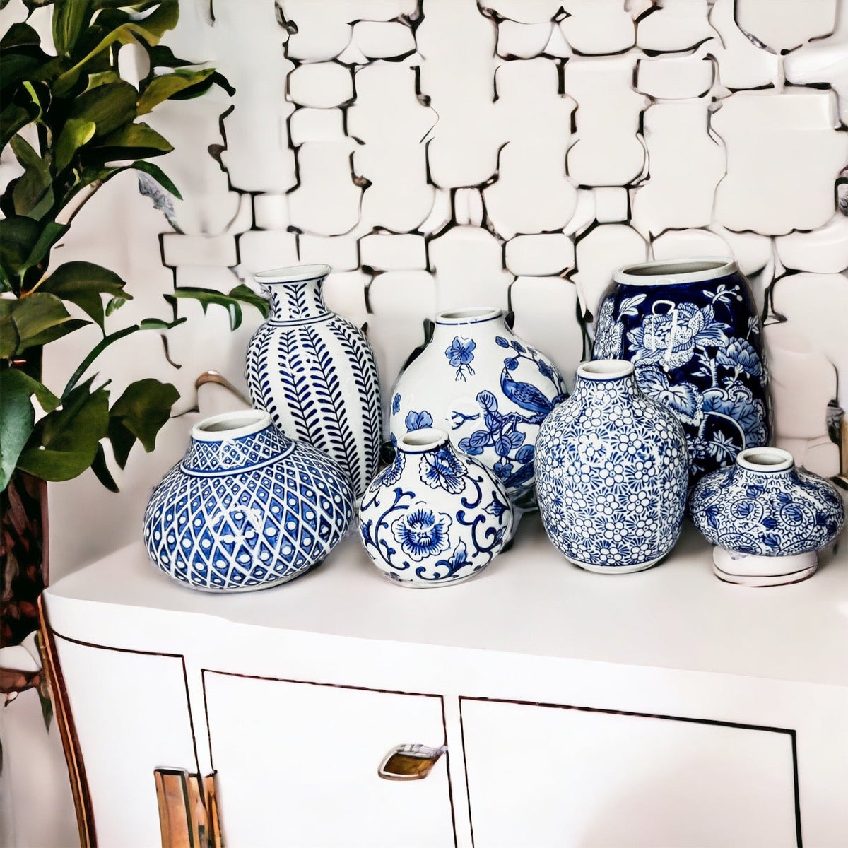 Samira Blue & White Decorative Vases