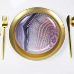 Amethyst Agate-Pattern Salad Plates — Set of 4