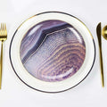 Amethyst Agate-Pattern Salad Plates — Set of 4