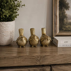 Three Wise Birds Gold Resin Figurines