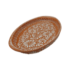 Talavera Oval Platter | Brown & White Tray