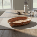 Talavera Oval Platter | Brown & White Tray