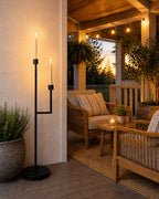 50-Inch Black Iron Floor Candelabra
