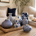 Samira Blue & White Decorative Vases
