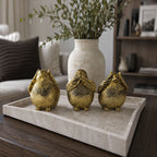 Three Wise Birds Gold Resin Figurines