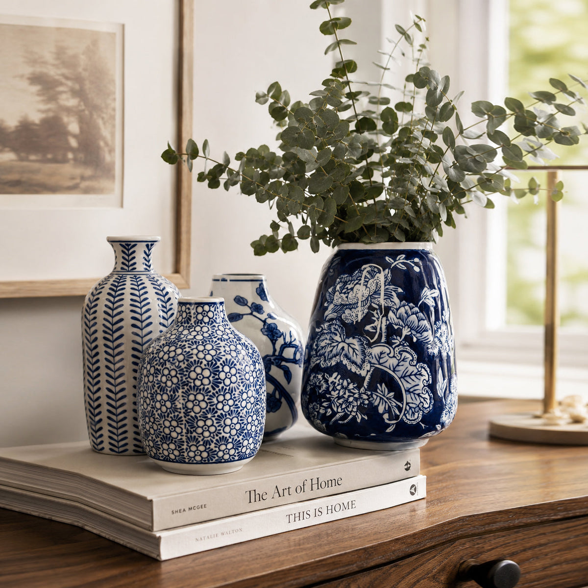 Samira Blue & White Decorative Vases
