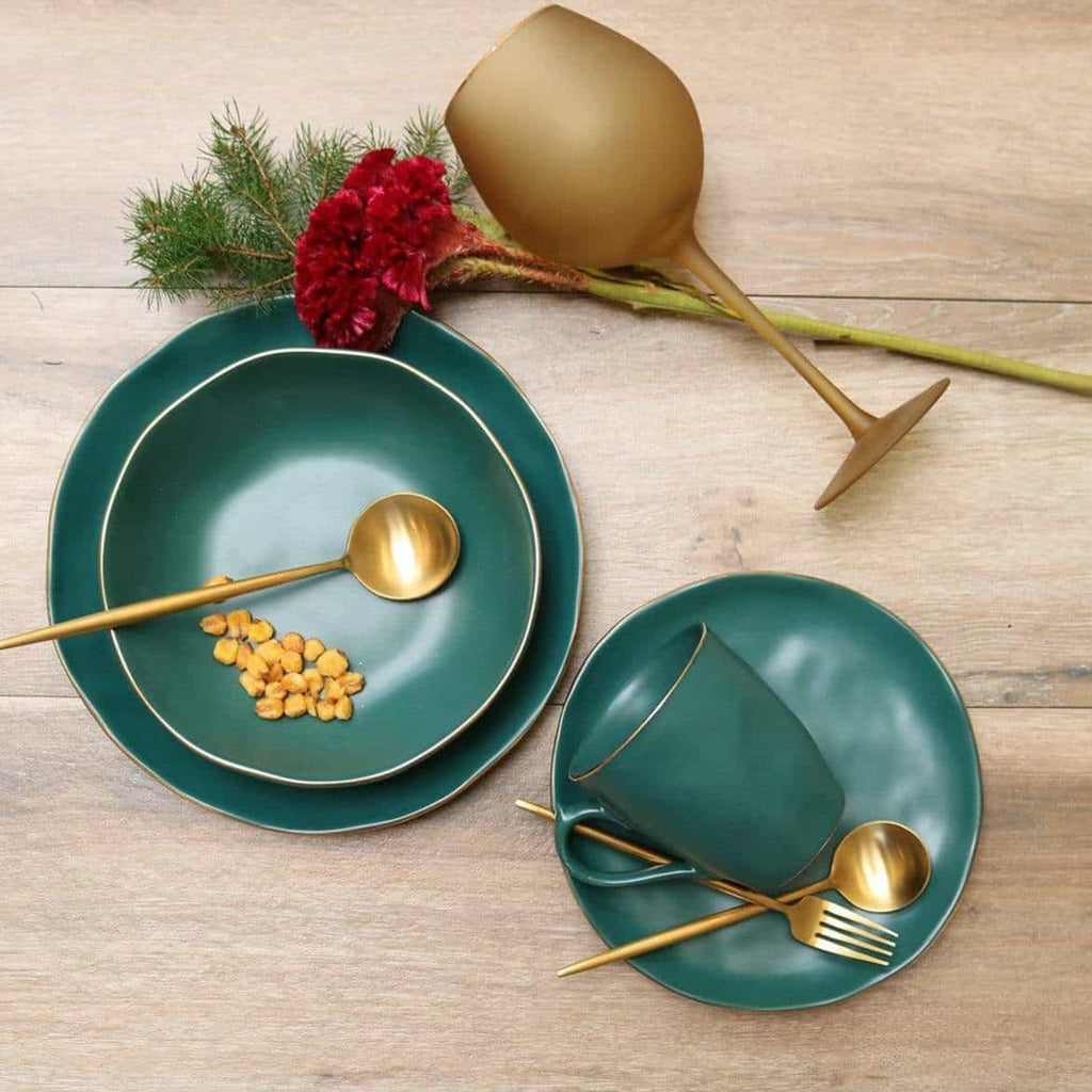 Pine Green Soup Bowls — Set of 4