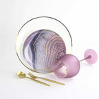 Amethyst Agate-Pattern Salad Plates — Set of 4