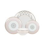 Pink & Gold Dinnerware Set — 16 Pieces