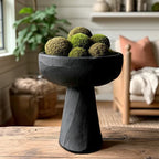 Black Paulownia Wood Pedestal Bowl