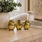 Three Wise Birds Gold Resin Figurines